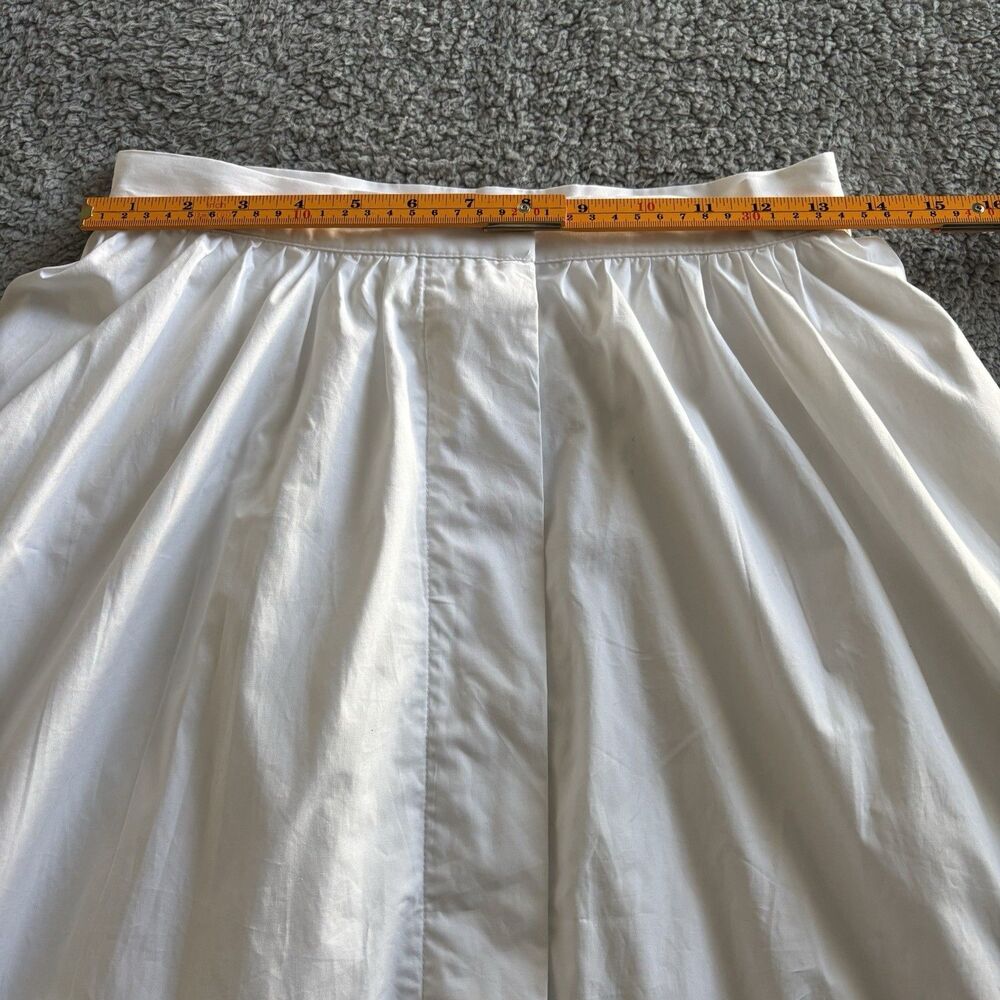 Zara 100% Cotton Poplin Midi Skirt Sz XS White - Picture 7 of 11